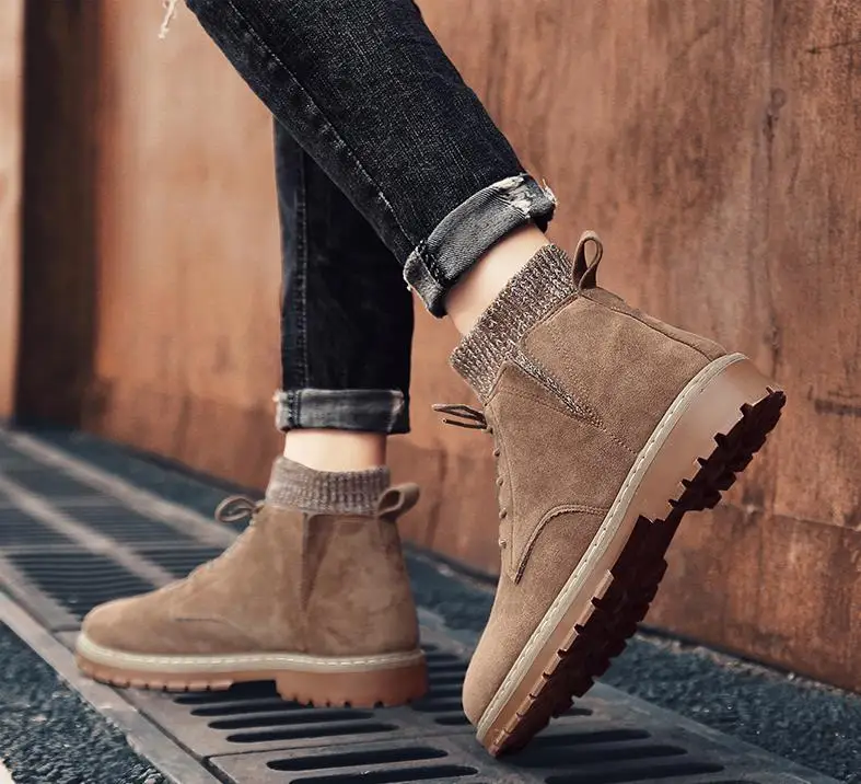 super style man Martin boots cool British style men casual cotton boots classic high tube men casual boots botas hombre