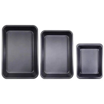 

Carbon Steel Multi-Purpose Baking Pan Deepening Non-Stick Baking Pan Non-Stick Deep Oven Baking Pan for Chicken Pan, 3-Piece Bak