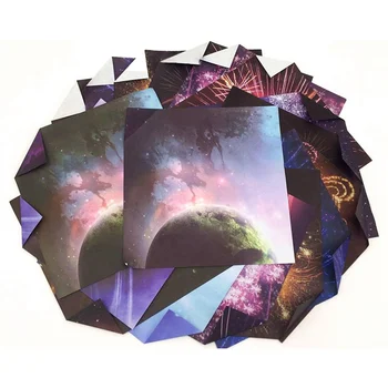 

15*15cm Starry Sky Background Pad Craft Papers Origami Greeting Cards Decor DIY Scrapbooking Card Photo Album Making 70 Sheets