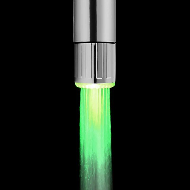 Colorful LED Temperature Sensitive 3-Color Light-up Faucet Kitchen Bathroom Glow Water Saving Faucet Aerator Tap Nozzle Shower 6