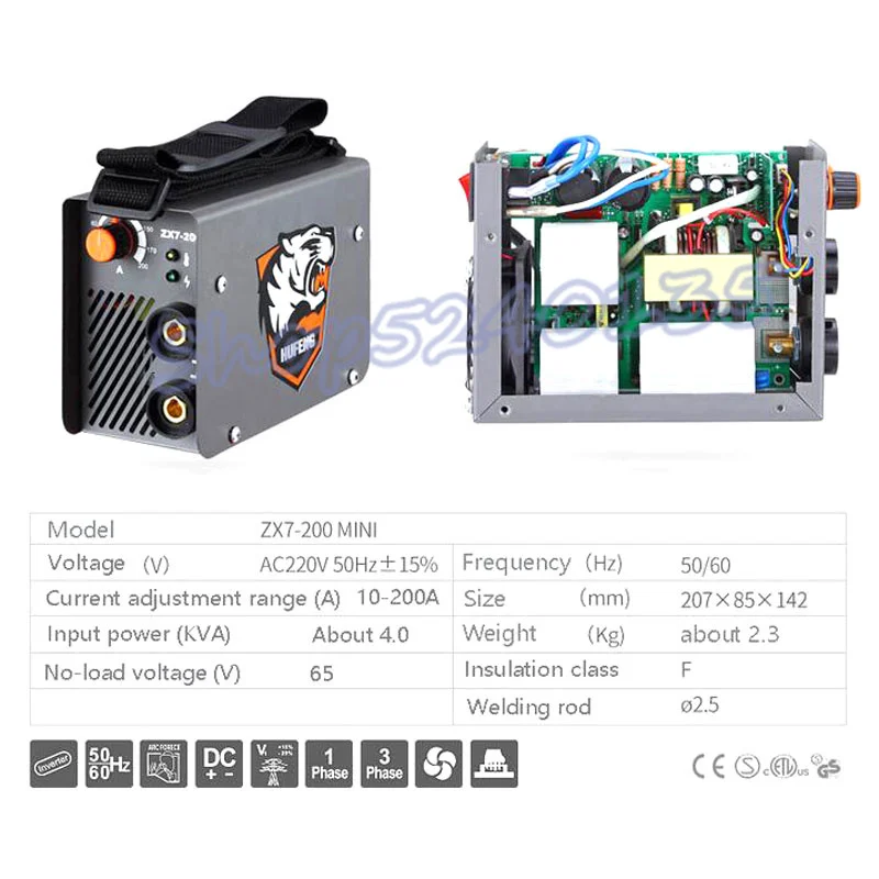 ZX7-200 10-200A 4000 Вт ручной Мини MMA Электрический сварочный аппарат 220 В 200A инвертор дуговой IGBT сварочный аппарат инструмент