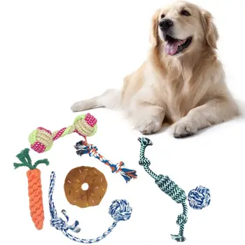 

Chew Puppy Small Dog Rope Toy Set Washable Cotton Rope Dog Toy 7-piece Set Y5GB