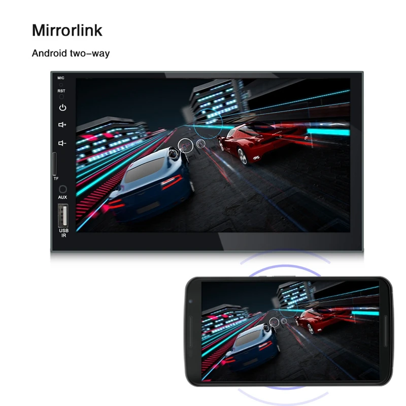 2 Din Автомобильный мультимедийный плеер, автомобильное радио, Bluetooth, зеркальная связь, HD, пресс-радио, Mp5 плеер, Usb AUX, аудио стерео 7080