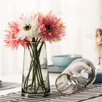 

Creative Light Luxury Simple Gold-painted Glass Vase Dried Flowers Fresh Flowers Flower Arrangement Crafts Decorative Vase