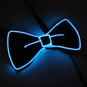 

Fashion Christmas Halloween EL Product EL Bow Tie Glow Party Supplies LED Light AA Batteries Stage Performance Costume Decor D30