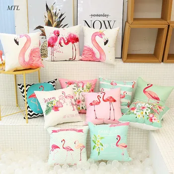 

Pillow Case 45*45 flamingo Throw Pillow cover pillowcase car sofa cushion cover Euro america Style cushion case