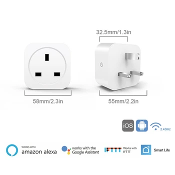 

16A UK WiFi Smart Plug Socket with Power Energy Monitor APP Remote Control 649E