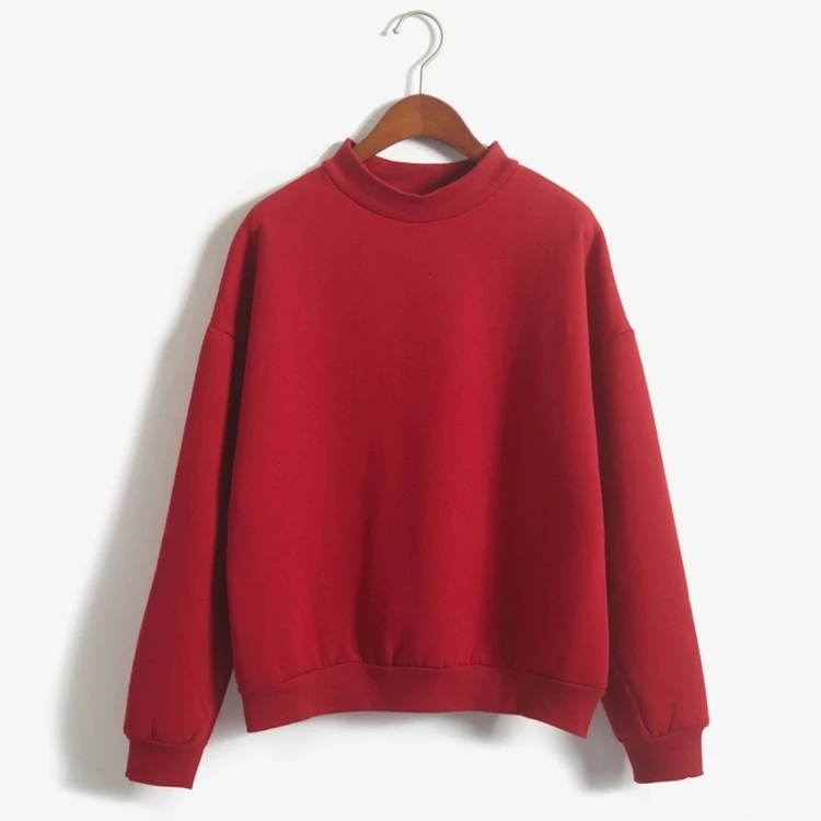 Новинка; Лидер продаж; женская повседневная толстовка с капюшоном и длинными рукавами; джемпер; пуловер; плотные Топы; сезон осень-зима; YAA99 - Цвет: Красный