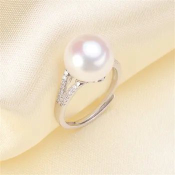 

DIY Pearl Accessories S925 Silver Plated Adjustable Fine Pearl Ring Setting Blank Bar Settings Cameo Base