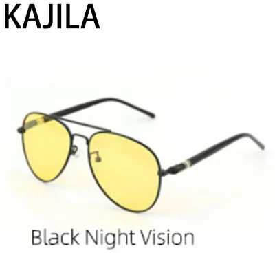 Black Night Vision Овальные поляризационные солнцезащитные очки для мужчин, Новое поступление, зеркальные солнцезащитные очки для мужчин, очки ночного видения для вождения - Цвет линз: Black Night Vision