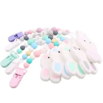 

2Pcs/set Cartoon Newborn Pacifier Chain Baby Silicone Nipple Clip Teether Set
