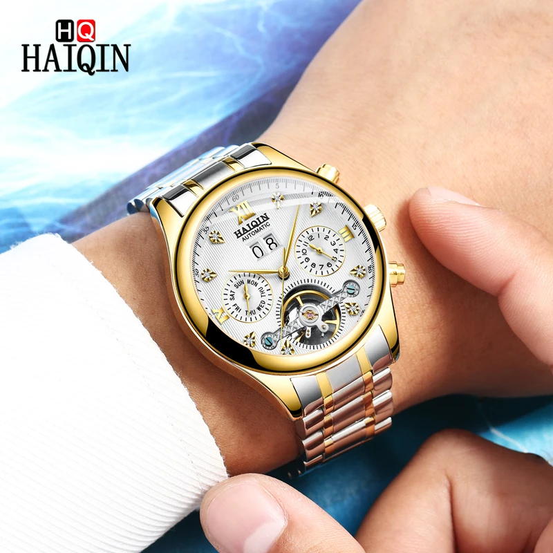 

Reloj Hombres 2019 HAIQIN Men's Watches Brand Luxury Tourbillon Automatic Mechanical Waterproof Sports Watch Relogio Masculino