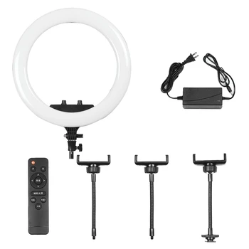

18 Inch Ring Light 2700K-5600K Dimmable Bi-Color LED Ring Fill Light for Vlog /Selfie/ Makeup /YouTube(US Plug)