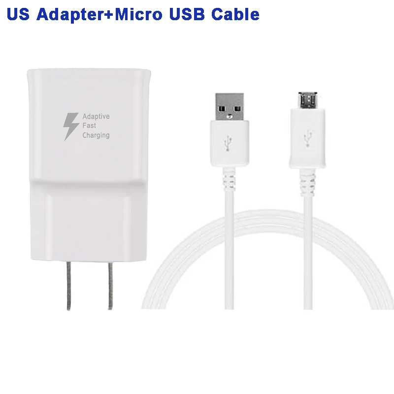 US With 1M USB Cable Настенное зарядное устройство USB для путешествий кабель для Samsung Galaxy S6 S7 край A7 J3110 C8 N920t S6 Edge+ G950 Note 4 N9100 SM-G9298 - Тип штекера: US With 1M USB Cable
