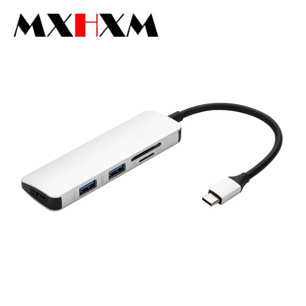 Тип-c конвертер подключен к телевизору HDMI HD считывание карт в одном sdtf кард-ридер