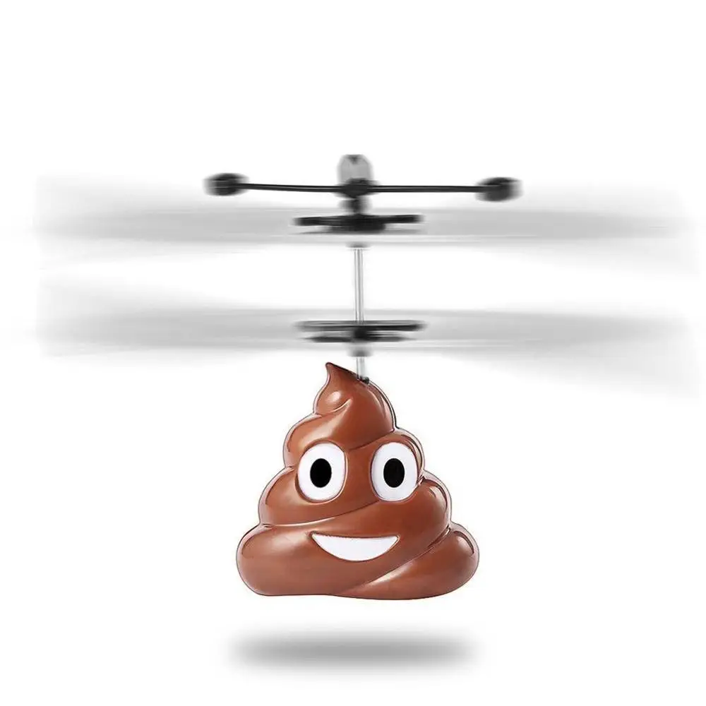 Poop в форме Летающий парящий НЛО Инфракрасный датчик на ручном управлении светодиодный дети летающие игрушки