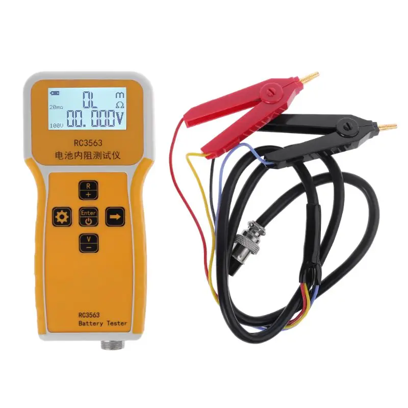 

Handheld Battery Internal Resistance Tester Analyzer for Car Vehicle Lead-acid Battery Resistance Voltage Meter with Test Clips