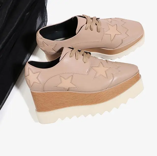 Женские туфли на танкетке повседневные лоферы в британском стиле с квадратным