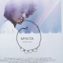 Корейский ретро Харадзюку милый мини ажурный сшитый сердечко девушка браслет ювелирные изделия для лучших друзей аксессуары mujer