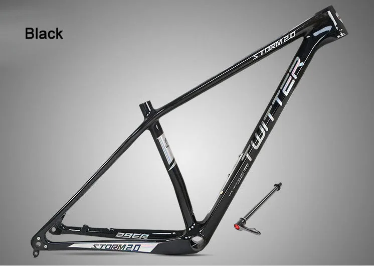 27.5 Black Твиттер Storm2.0 через ось XC Mtb карбоновая рама 27,5 er 29er дисковый тормоз с высоким модулем 18K 12*142 мм топ тяга передний переключатель - Цвет: 27.5 Black