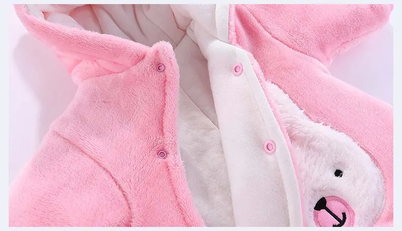 Winter Newborn Baby Romper Cartoon Animal Pattern Baby Girl Clothes Toddler Boy jumpsuit Children Hooded Infant Romper