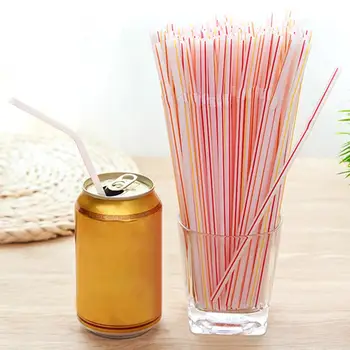 

100Pcs Plastic Bendable Drinking Straws Bar Wedding Birthday Party Supplies