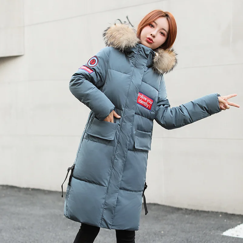 

2019 down Jacket Cotton-padded Clothes Women's Korean-style Mid-length Loose-Fit Students BF Cotton-padded Clothes Embroidered A