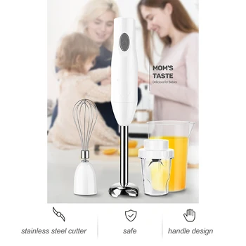 

Electric Hand Blender 4-in-1 Stick Blender with 600ml Mixing Beaker Immersion Hand Blender Mixer For kitchen