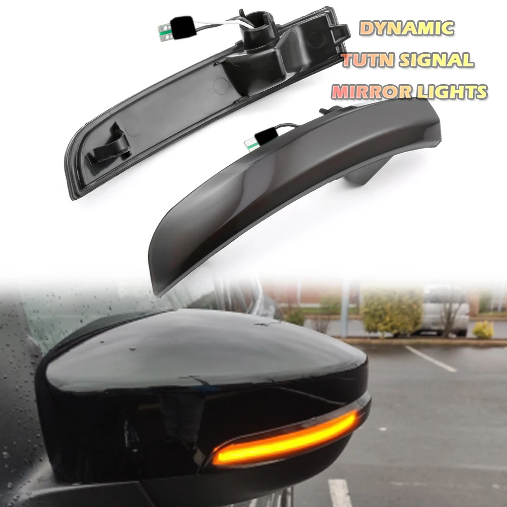 

2Pcs Sequential Blinker LED Side Mirror Turn Signal Indicator Lights For Ford Kuga Escape 2013~2018 EcoSport Car Styling