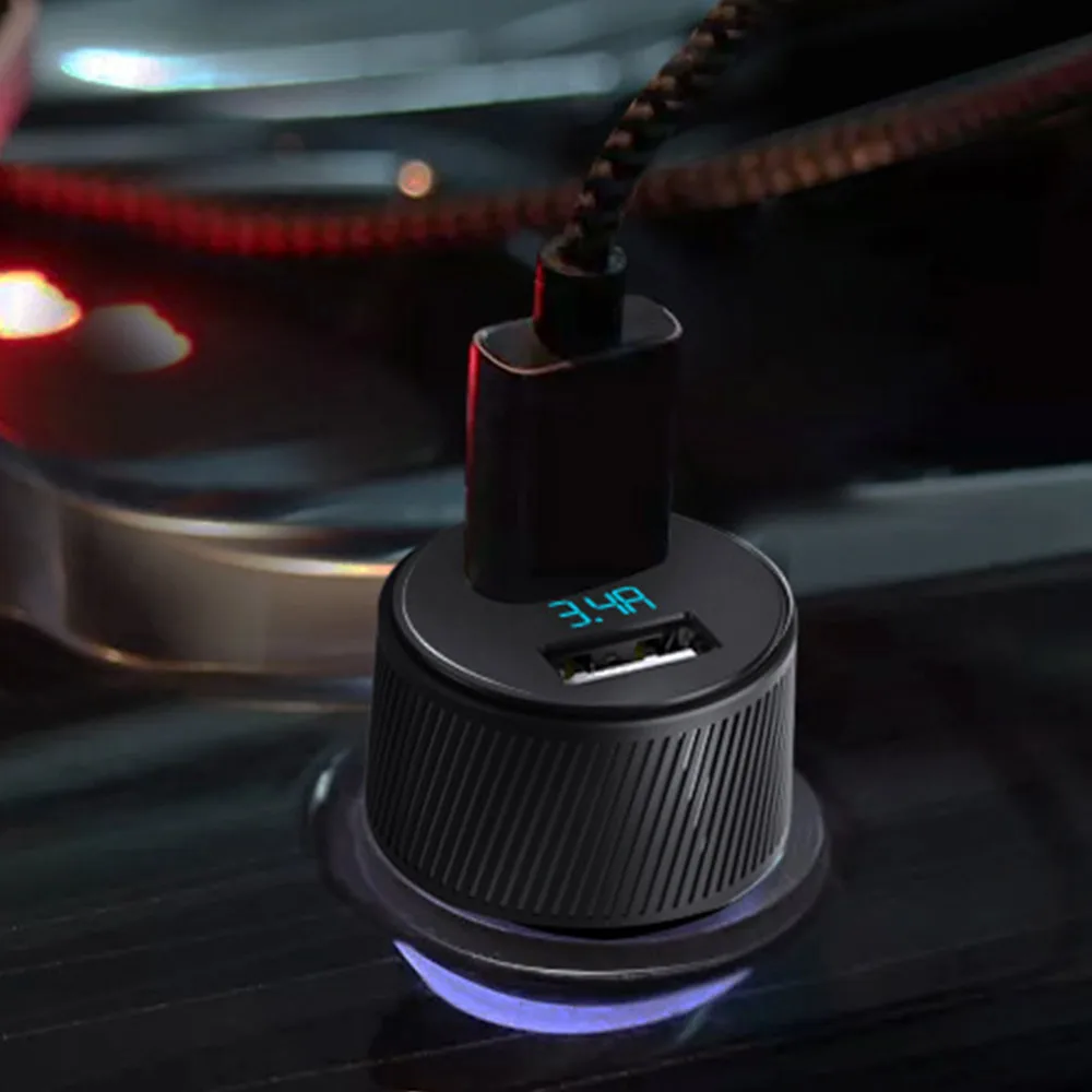 KISSCASE автомобильное зарядное устройство Dual 3,0 USB зарядное устройство светодиодный экран Быстрая зарядка для samsung Xiaomi huawei мобильный телефон адаптер мини автомобильное зарядное устройство
