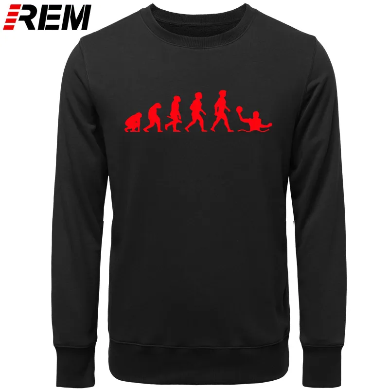 Худи rem Evolution, ватерполо, мужская мода, длинный рукав, o-образный вырез, хлопок, забавные, крутые мужские топы, Толстовки, Толстовки - Цвет: BLACK RED