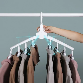 

1PC Multifunctional Hanger Storage Household Plastic Drying Rack Plastic Seamless Magic Dormitory Folding