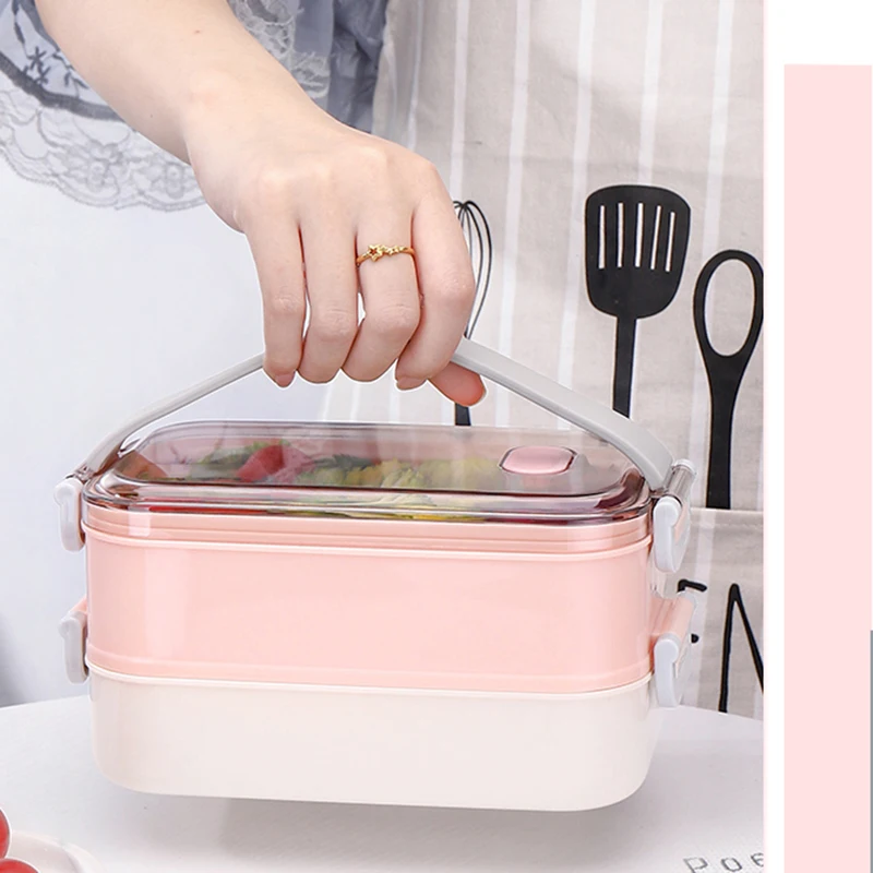 1/2 слой из нержавеющей стали Ланч-контейнеры Bento Box для взрослых и детей металлический Ланч-бокс с сумкой для обеда и мыть в посудомоечной машине