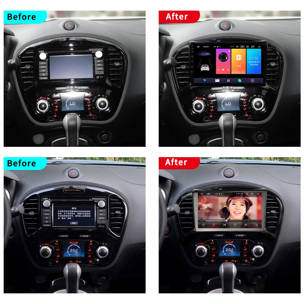  EKIY 9'' IPS Car Radio Auto Multimedia Android 9.0 For Nissan Juke 2010-2014 Infiniti ESQ GPS Navig