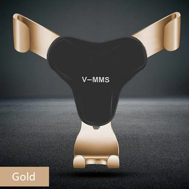 Gold Автомобильный держатель для телефона в держатель на вентиляционное отверстие автомобиля Автомобильный держатель Подставка для iPhone 7 8 XSMax Универсальный гравитационный держатель для мобильного телефона - Цвет: Gold
