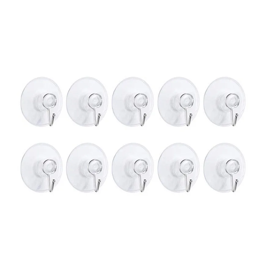

10pcs Suction Cup Hook Bathroom Kitchen Vacuum Suction Holder Transparent Wall Hook Towel Keys Holder D23#30