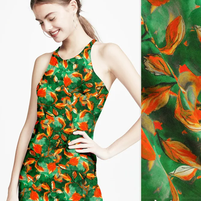 

140cm wide printed silk fabric meter 16mm crepe de chine silk fabric drape shirt dress crepe fabric wholesale silk cloth