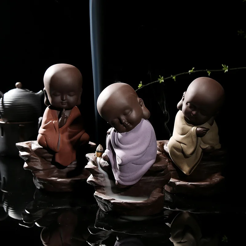 

2019 Decoracion Hogar Gifts Ceramic Logistics Reversal Smoke Incense Burner The Young Monk Chan Office Home Furnishing Articles