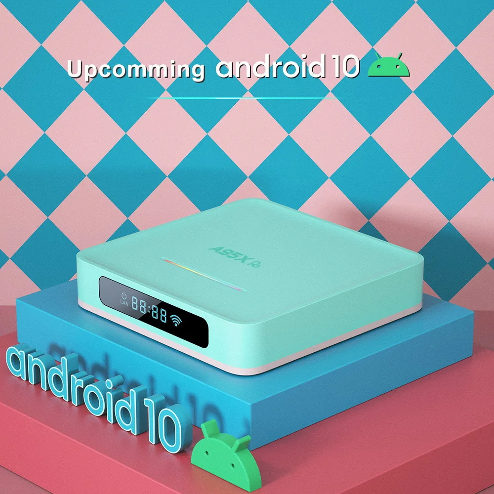 10 шт. A95X R5 Смарт ТВ приставка Android 0 4 Гб 128 RGB светодиодный светильник с двумя