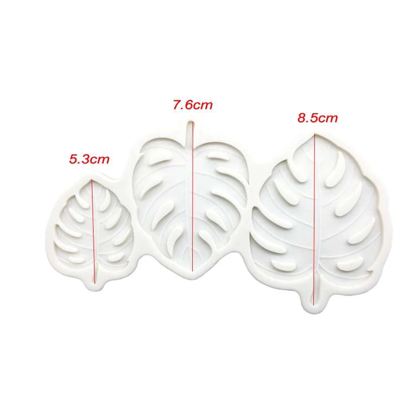 Monstera Deliciosa Blatt Silikon Sugar Mold Schokolade Cupcake Backen Fondant Kuchen Dekorieren Werkzeuge – Detail 3