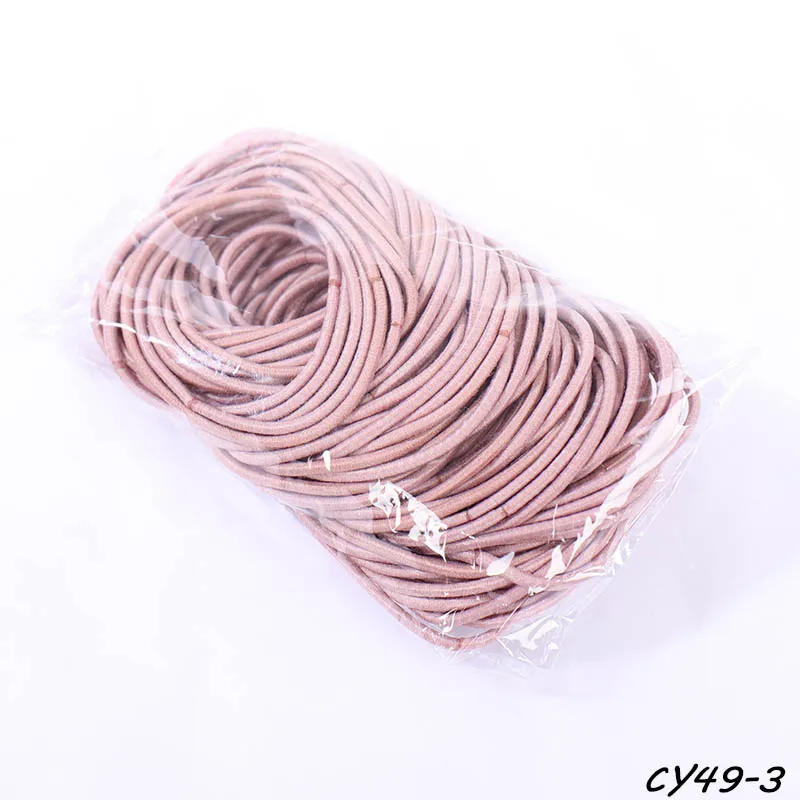 100pcs Hair Scrunchies Girls Headbands Hair Holders Girls Tie Gum Rubber Bands Girls Hair Elastics Accessories Girl Headwear - Color: Dark Khaki