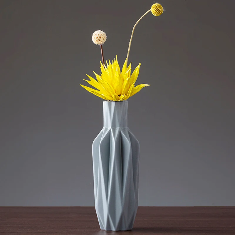 008 Vase and flower Скандинавские мини оригами керамические вазы красочные сухие цветы вазы цветочный горшок домашние декоративные украшения креативный свадебный подарок - Цвет: 008 Vase and flower