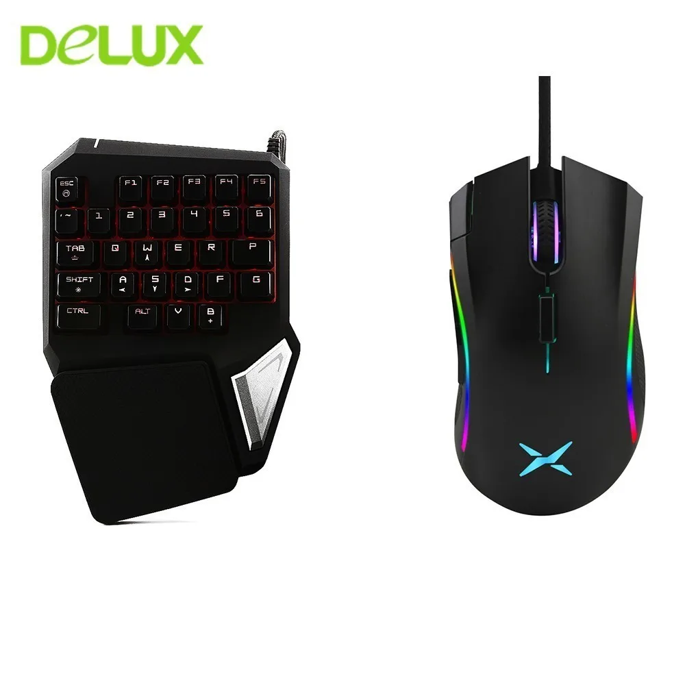 Проводная игровая клавиатура Delux T9 Pro M625 PMW3360 комбинированная эргономичная