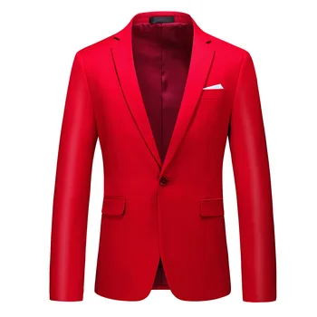 

Pure Color Men's Blazer Slim Fit Wedding Dress For Male Spring New Fashion Solid Casual Blazer Blazer Large Size M-6XL