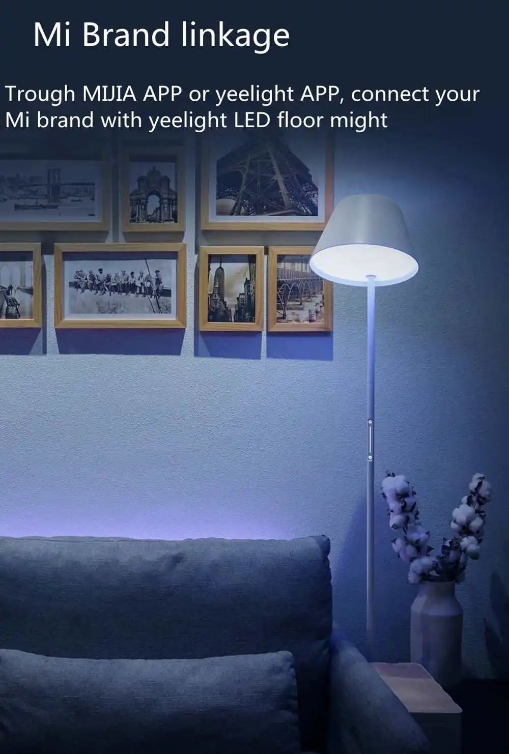 Yeelight YLLD01YL светодиодный напольный светильник, стол, свет 12 Вт, умное затемнение, «умное» Голосовое управление, Wi-Fi приложение, управление Android 4,4