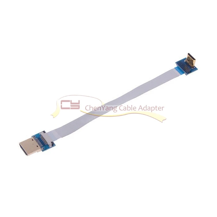 20 см/50 см FPV Mini HDMI Мужской 90 градусов вниз под углом к HDMI Мужской FPC плоский кабель для мультикоптера аэрофотосъемки