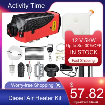 

12V 5000W Car Heater With LCD Monitor Single Hole Autonomous Heater Carbon Fiber Covered Diesel Heater With Remote Control Hot