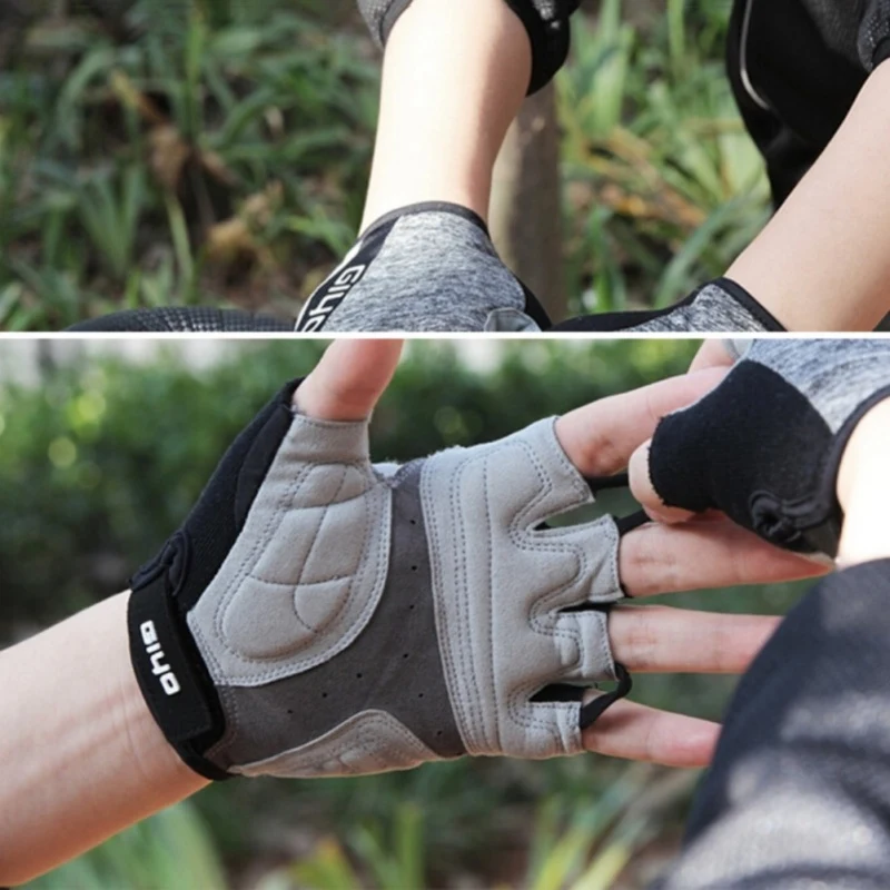 Велосипедные перчатки для мужчин и женщин, защитные дышащие противоскользящие перчатки для езды на велосипеде, рыбалки, бега, противоударные спортивные велосипедные перчатки на полпальца