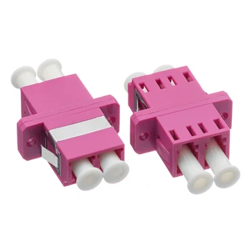 

50pcs/lot LC-PC OM4 SM DX Fiber Adaptor LC PC OM4 Optical Fiber Adaptor Connector