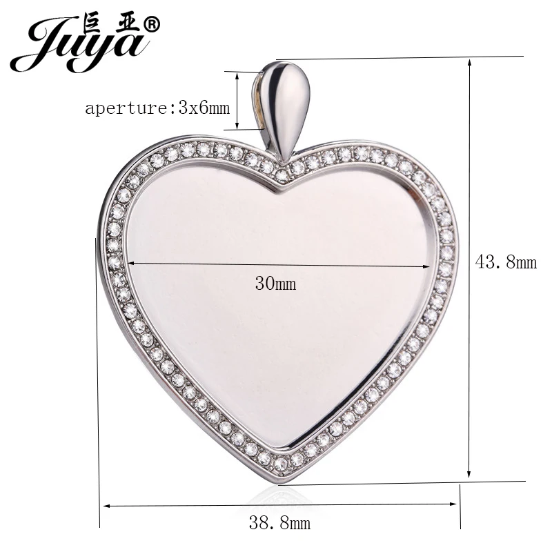 30PCS 30mm Cabochon Pendant Base Settings Cubic Zircon High Quality Glossy Blank Tray For Necklaces Findings DIY Jewelry Making